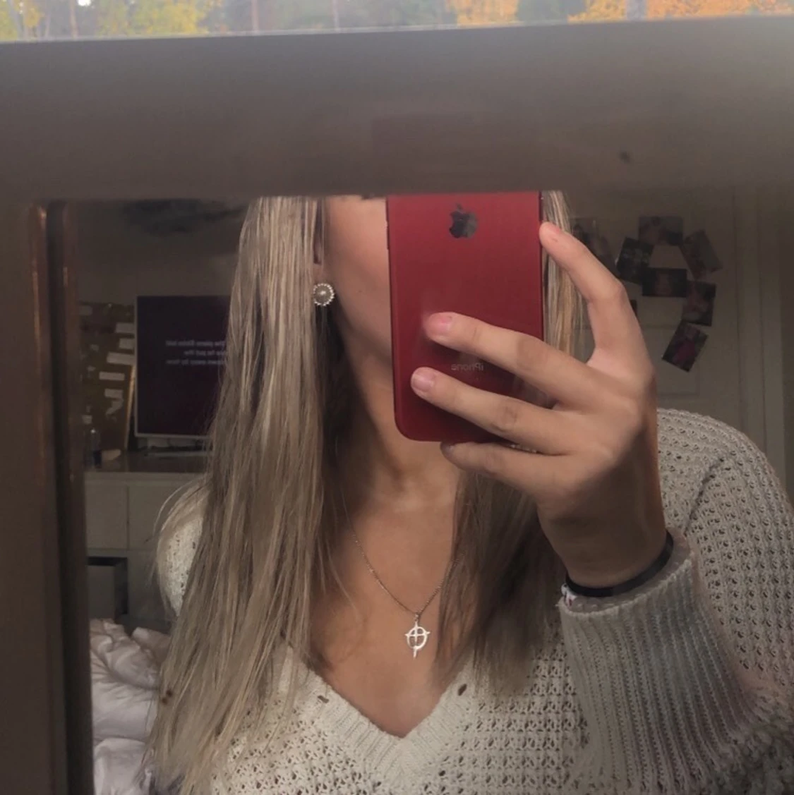 Vit Stickad tröja  - 90