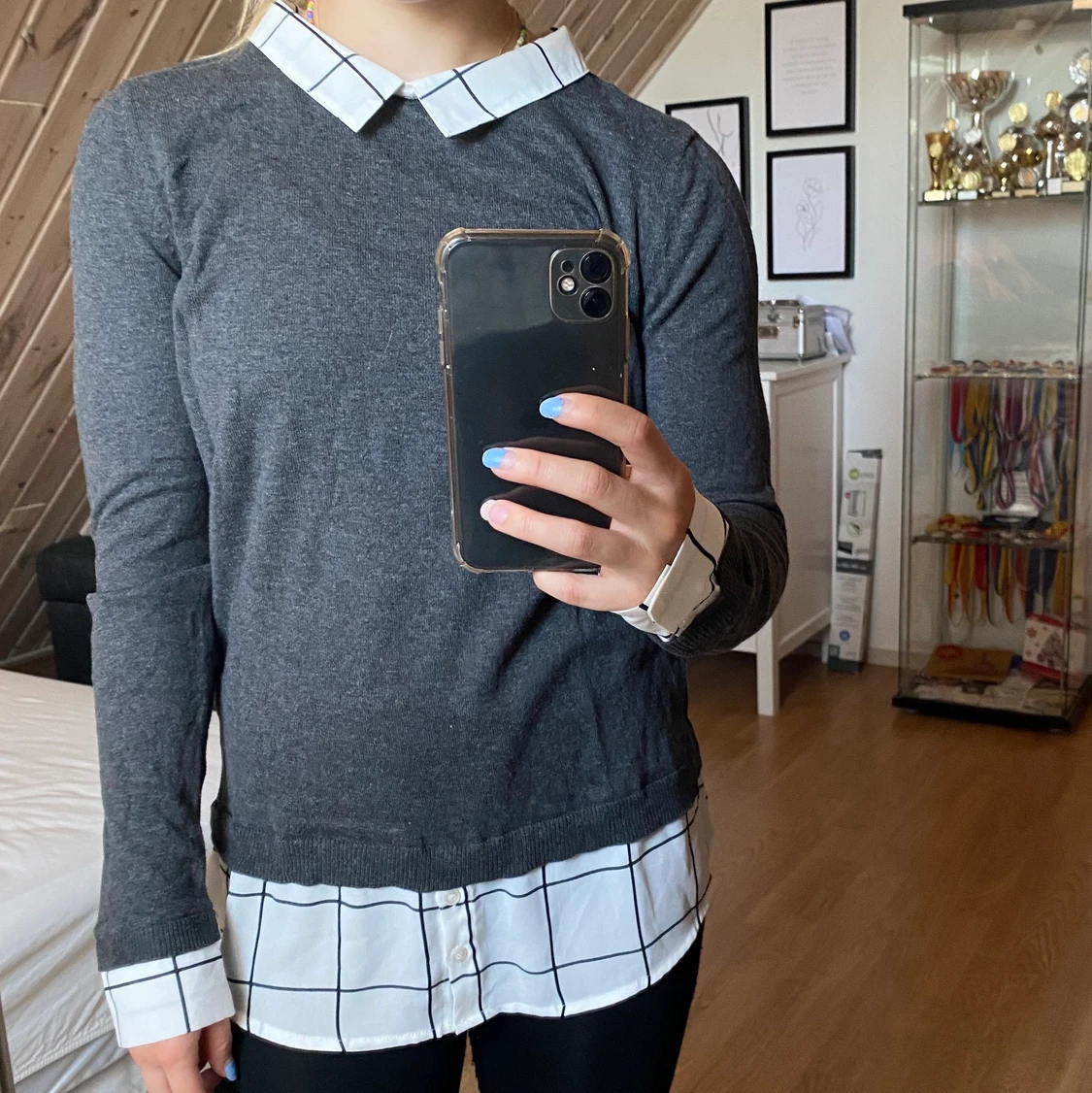 Blus med skjorta - 90