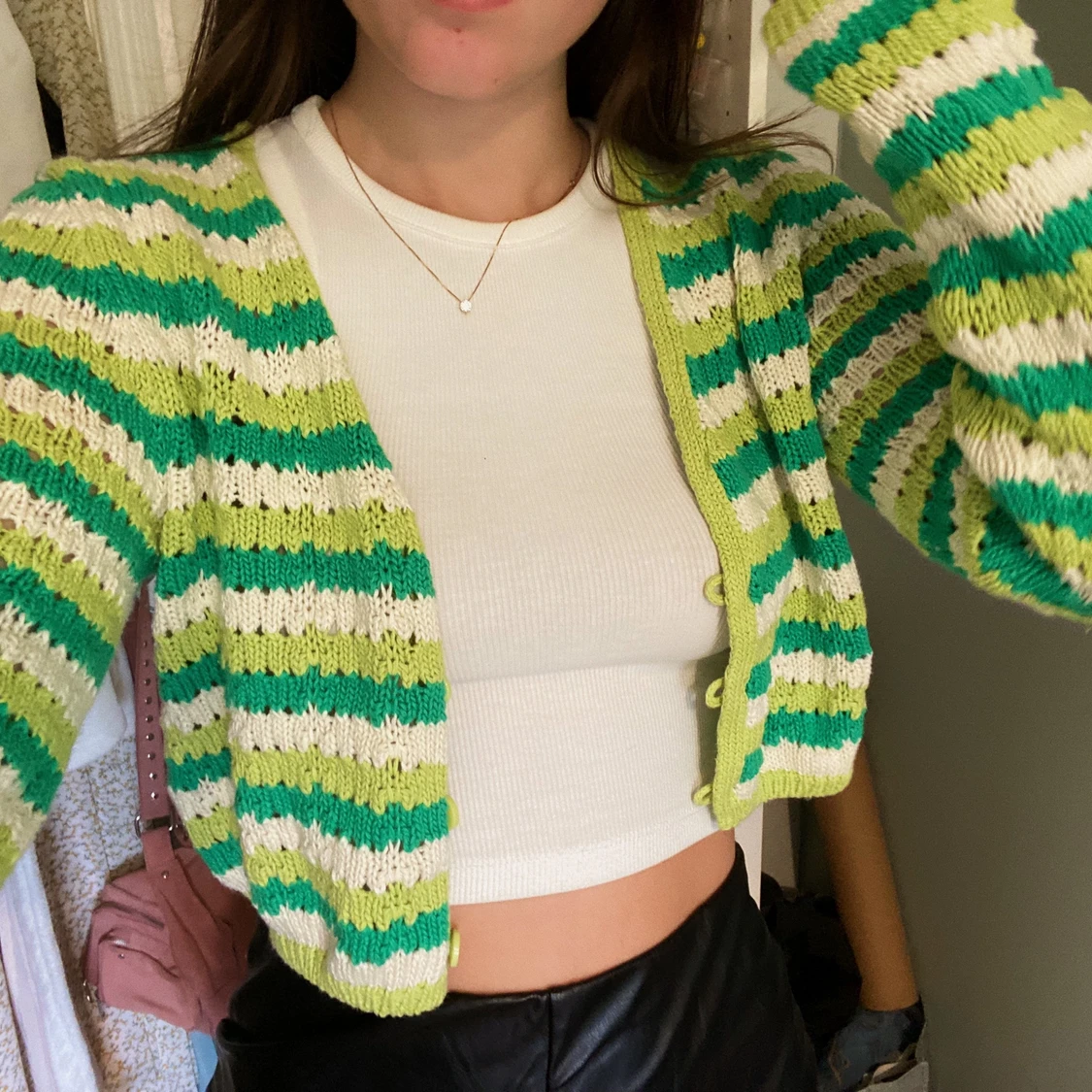 Virkad topp/kofta - 90