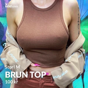  Brun top - Oanvänd top! Mjukt material. Stor M! Frakt 40kr