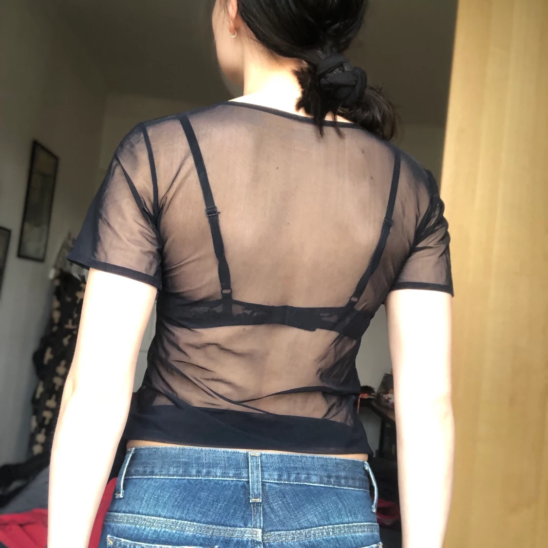 Genomskinlig mesh tröja  - 90