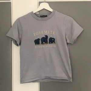 Lila T-shirt  - En mysig lila T-shirt med tryck ifrån brandy Melville. Har lite missfärgningar under armarna, men syns inte så tydligt. Kontakta mig vid intresse eller om du har frågor om plagget:)
