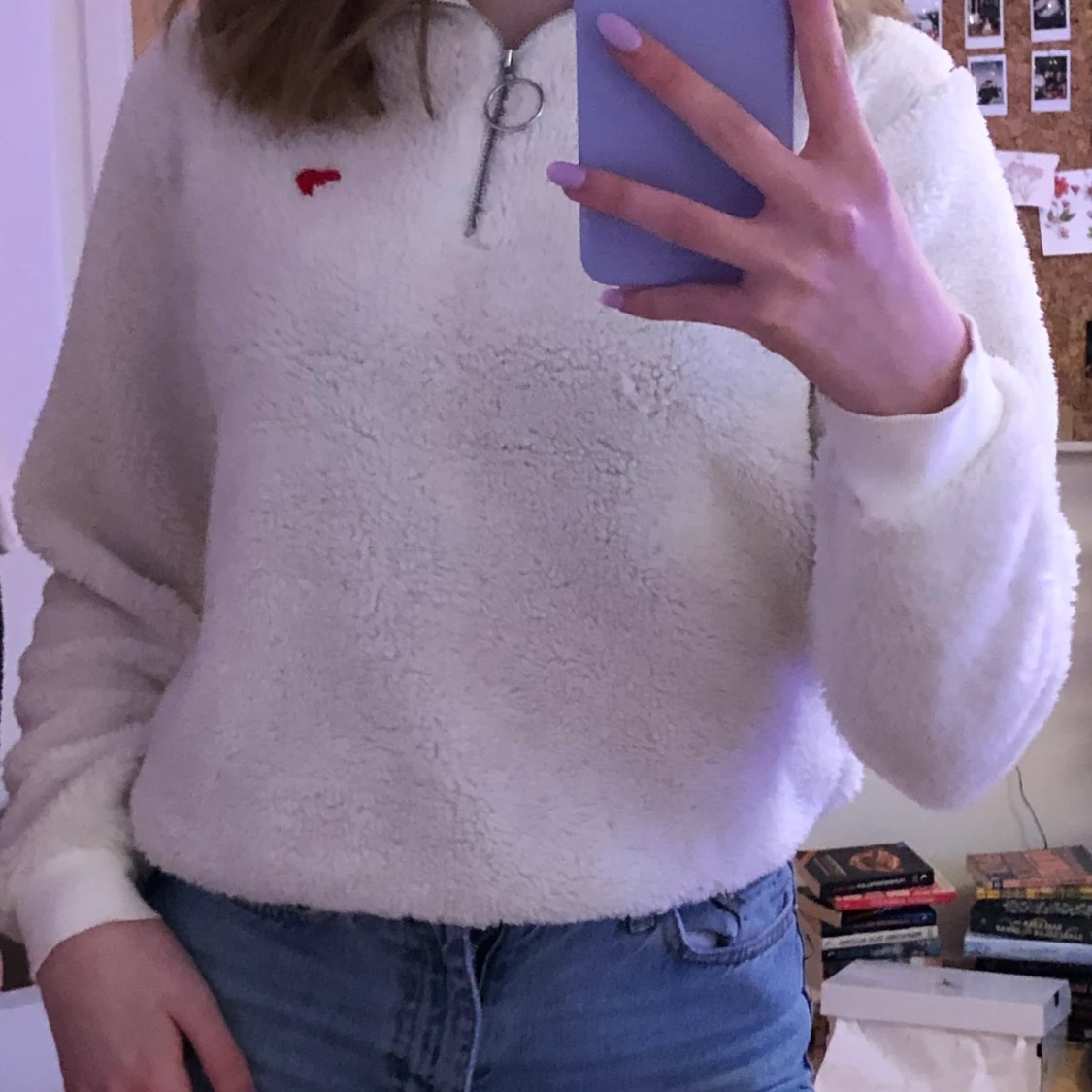 Vit Teddy bear tröja