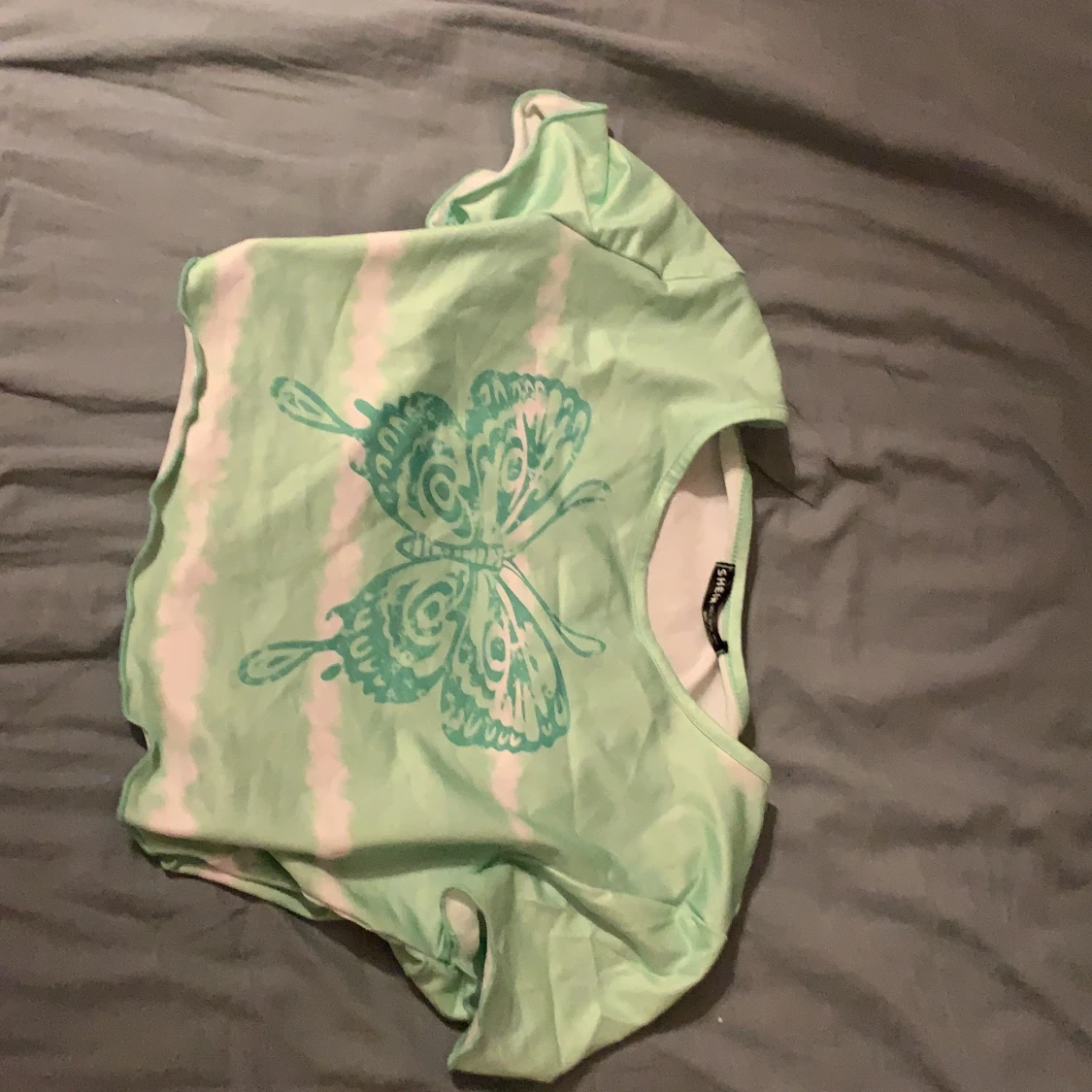 Grön Fjäril crop top💓 - 91