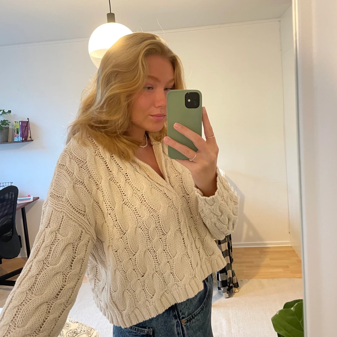 Grovstickad tröja - 90