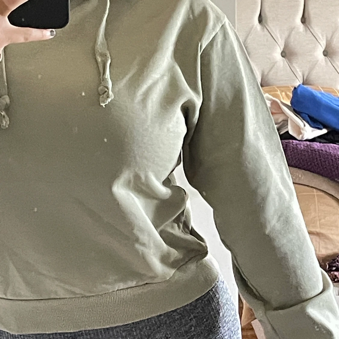 Grön (Kaki) hoodie i strl XS - 90