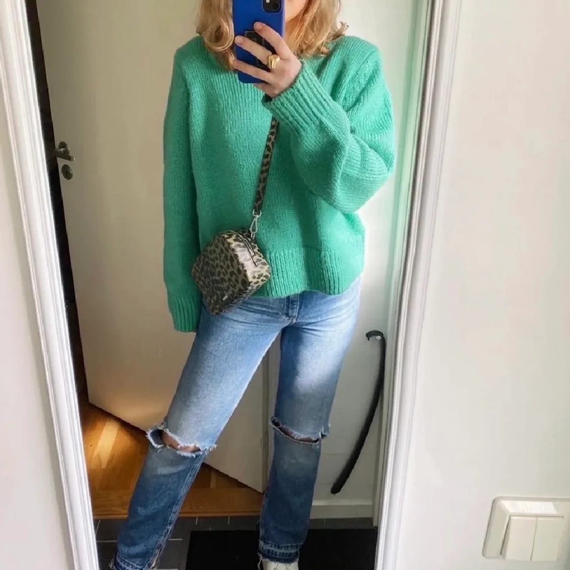 Grön stickad tröja