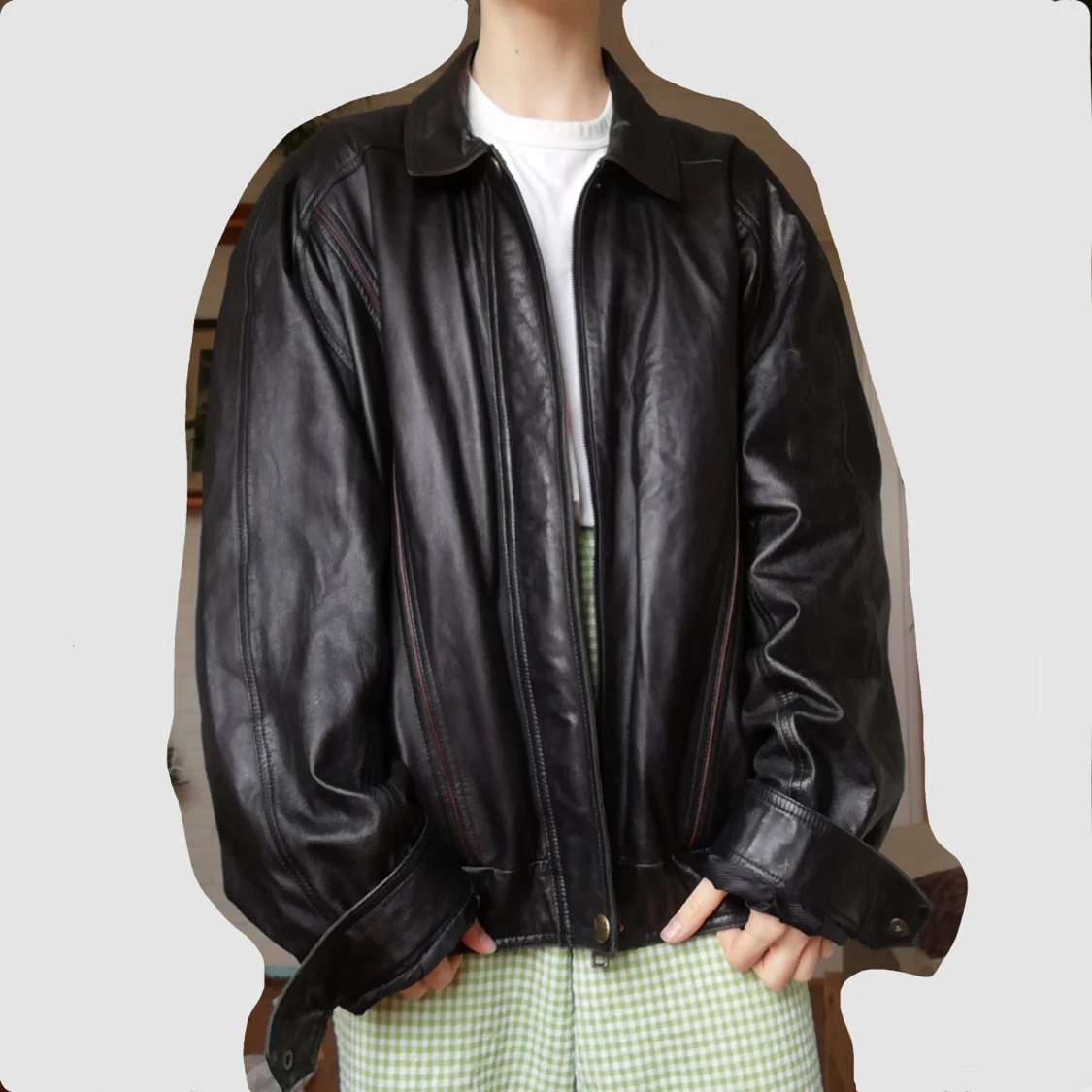 oversized läderjacka