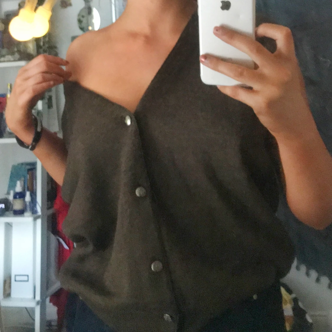 oversized brun ”väst-cardigan” 