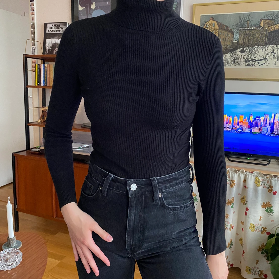 Ribbad polotröja - 90