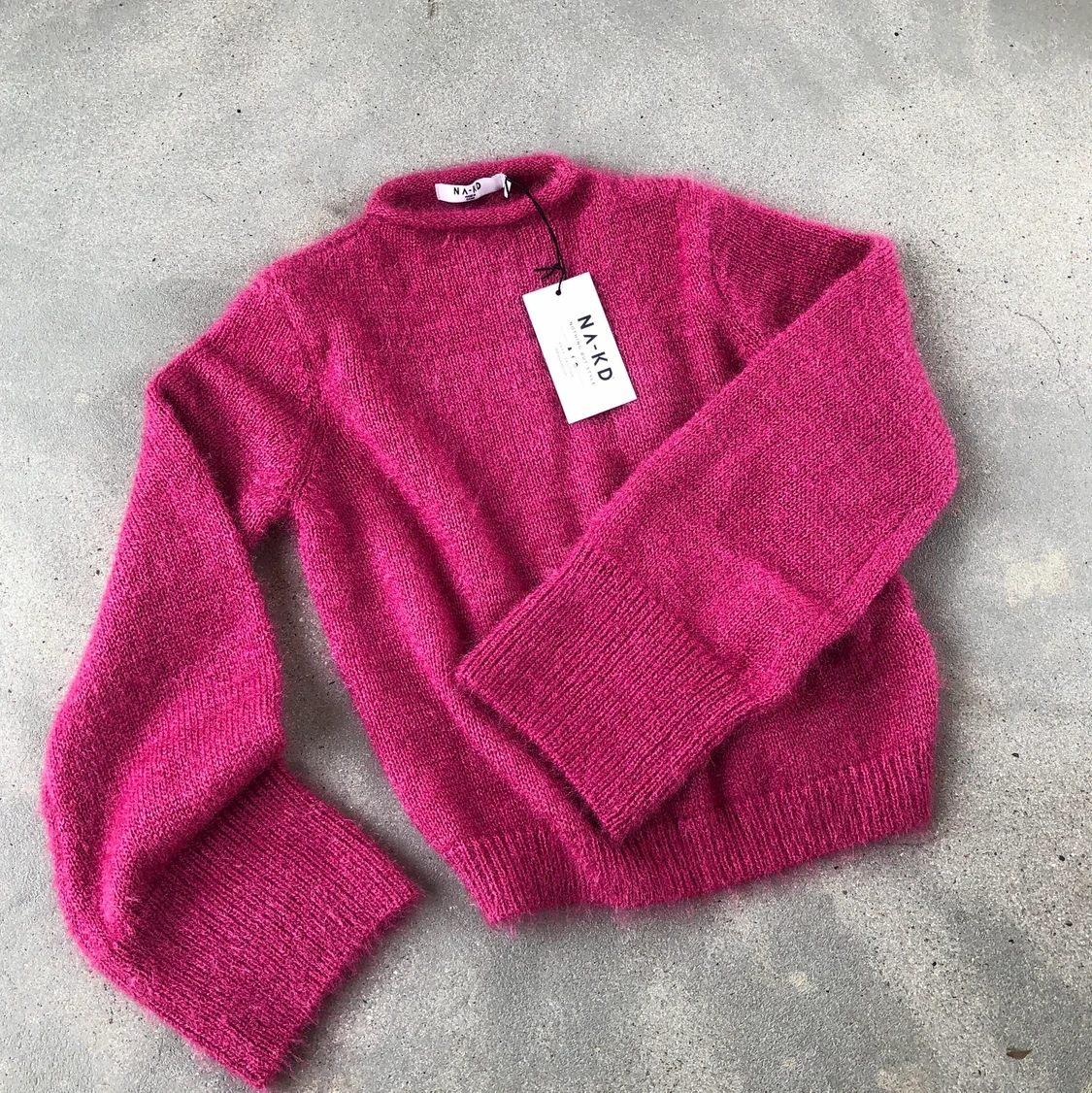 Stickad rosa tröja - 90