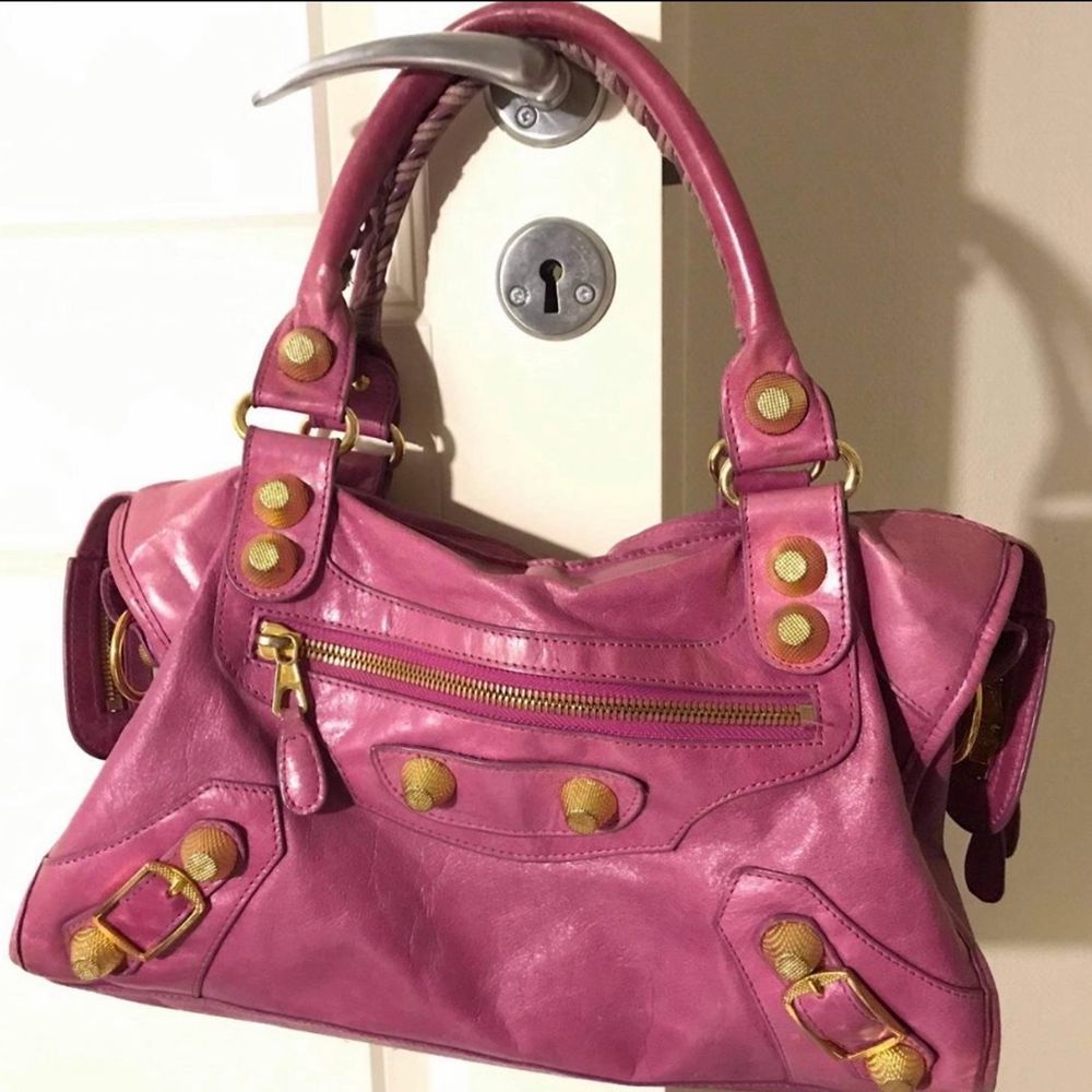 Rosa/lila Balenciaga väska | Plick Second Hand