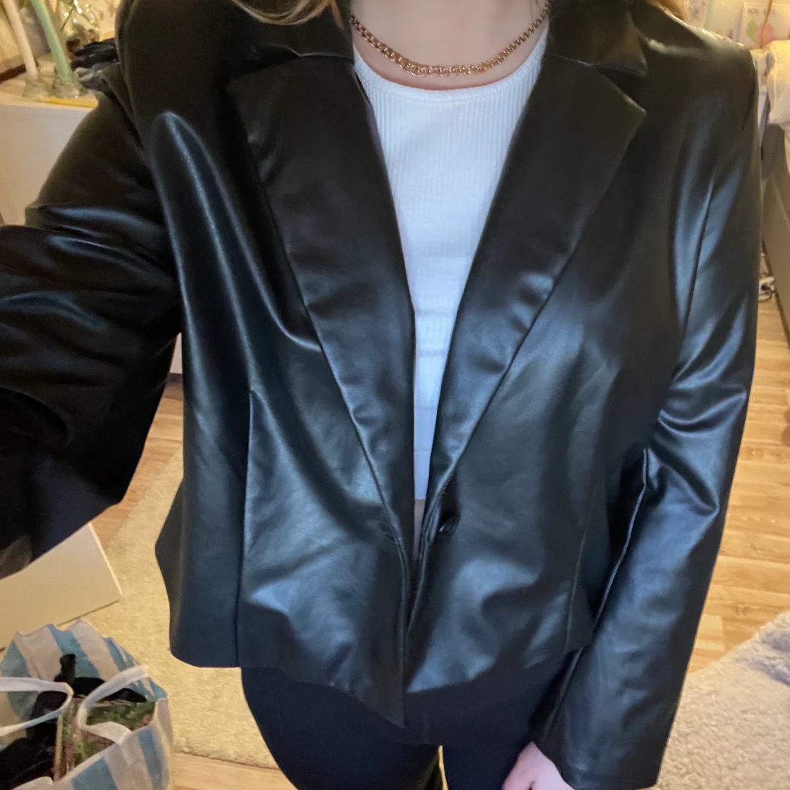 Läder blazer