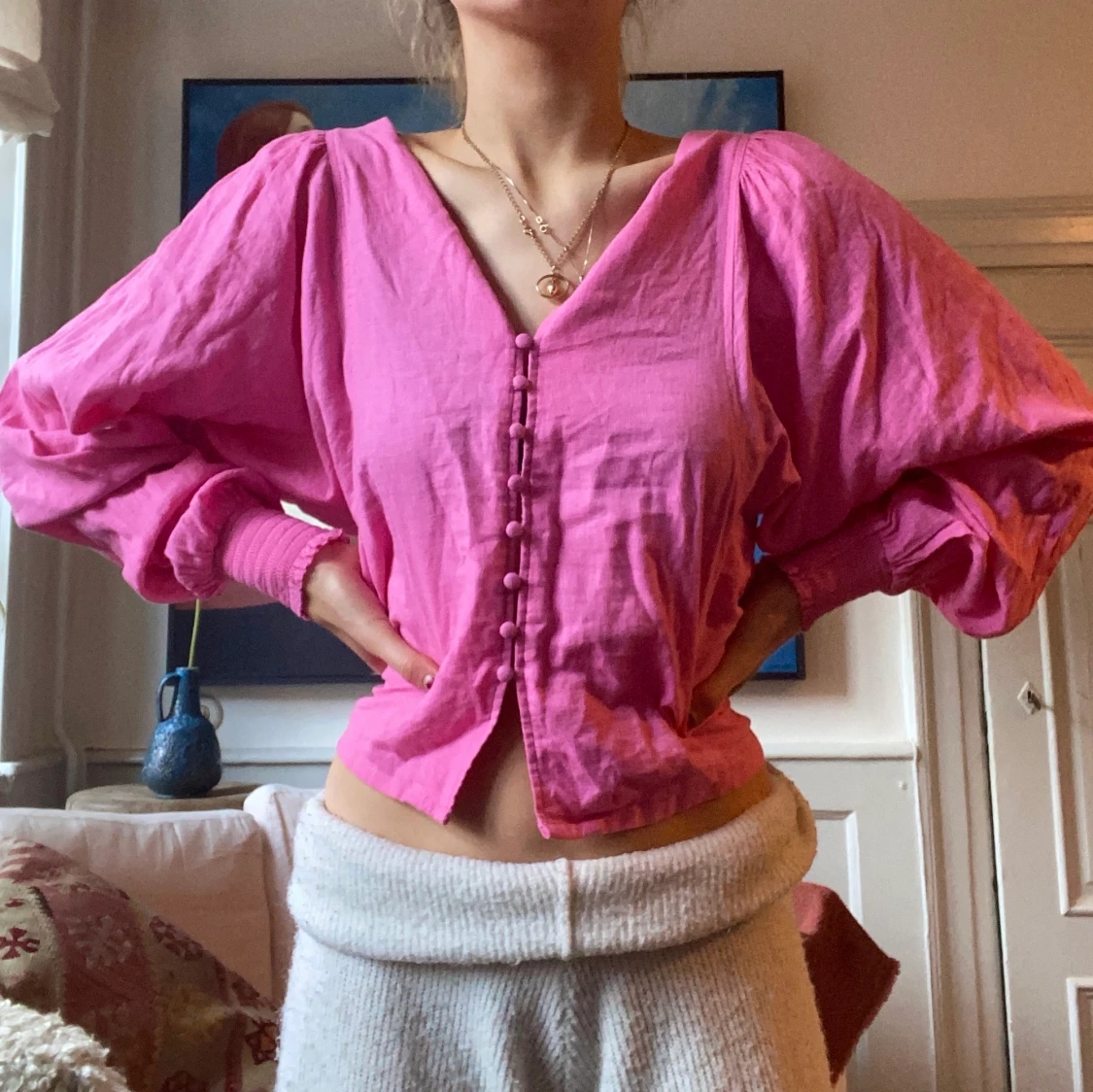 Rosa blus knappar - 90