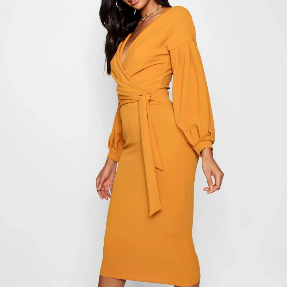 Midiklänning med knytband  - 90