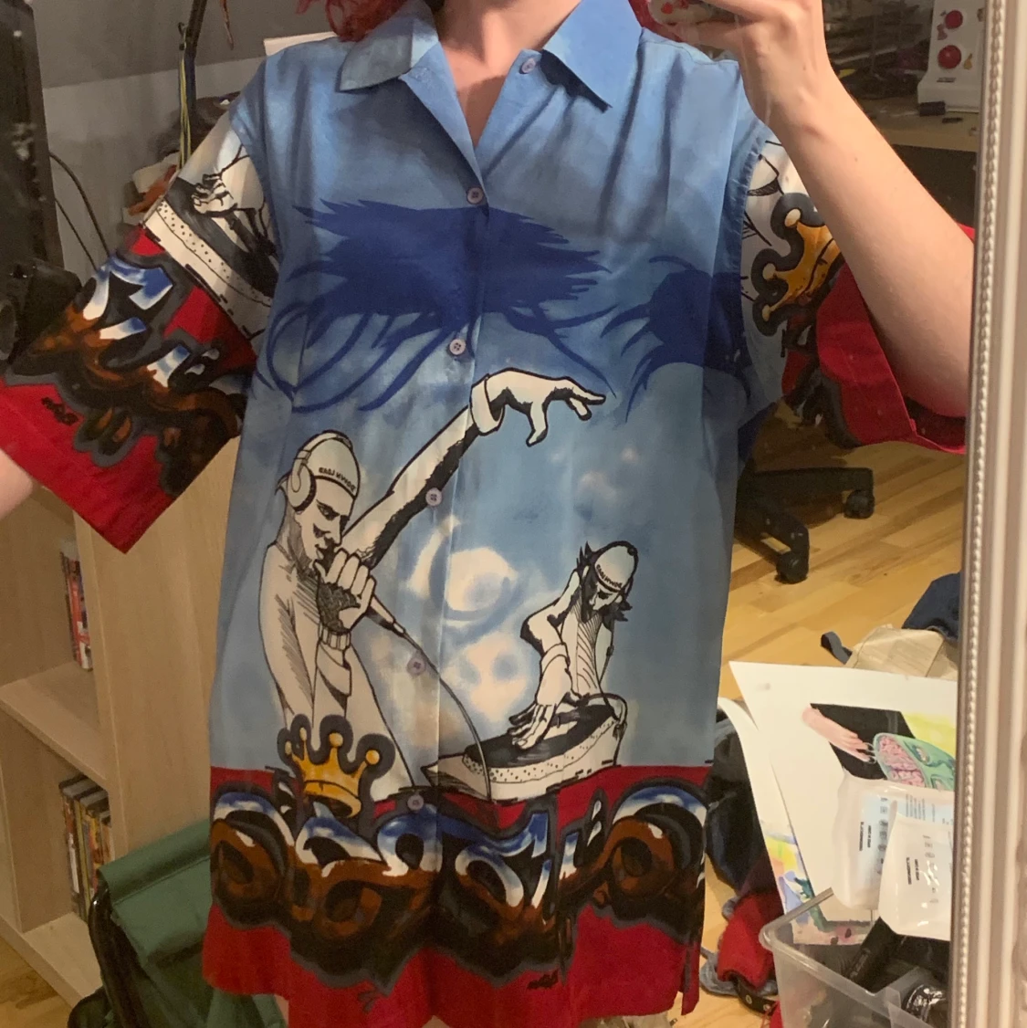 Anime Manga Style Graphic Shirt Oversized - 90