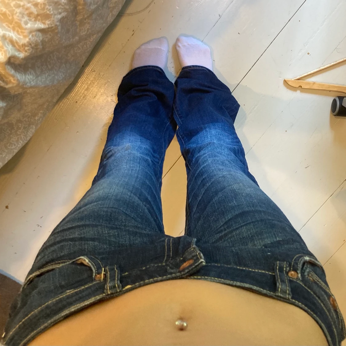 Bootcut jeans med lock-fickor - 90