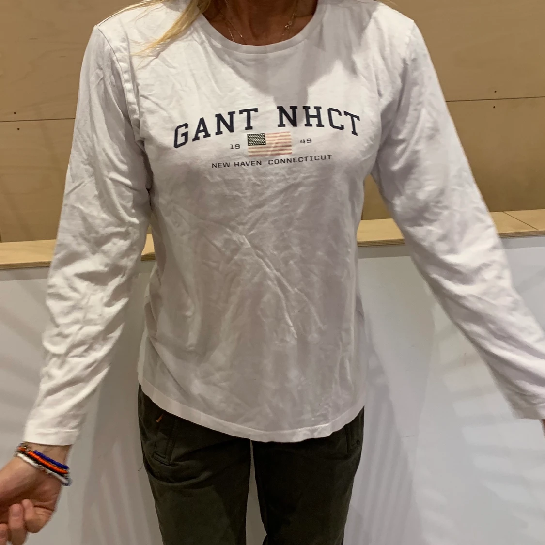 Långärmad vit tröja - 90