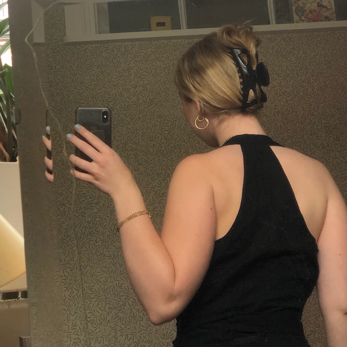 Svart halterneck linnetopp - 90