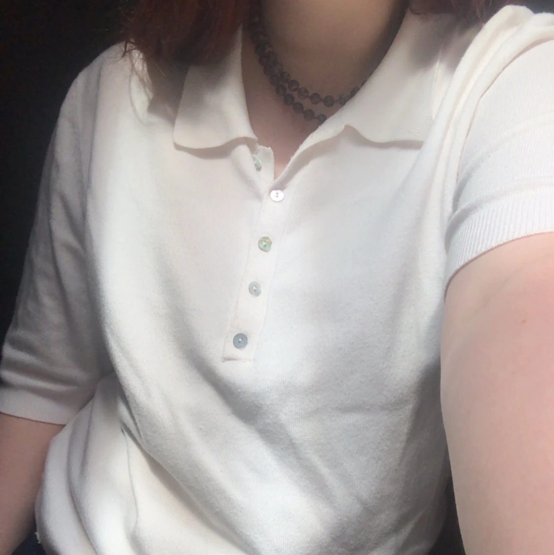 Vit pikétröja 🤍🤍🤍 - 90