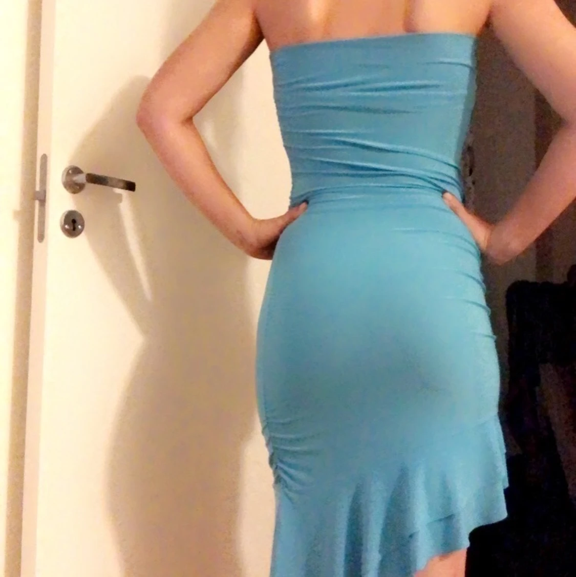 Turkos klänning M/S strechty - 90