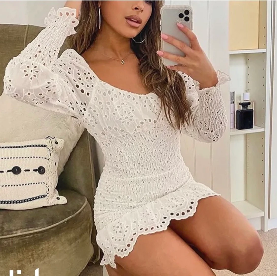 Vit klänning / studentklänning  - 90