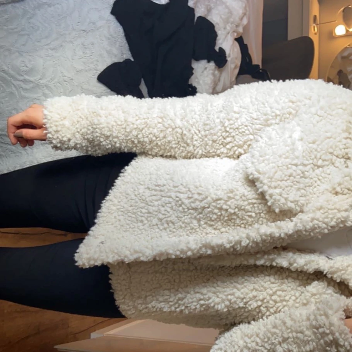 Beige teddyjacka