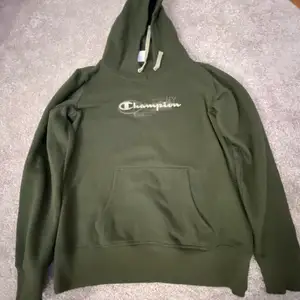 En hoodie från Champion, väldigt varm för det är luddat inuti. Tyvärr för liten för mig (tröjan är L men sitter som S-M)