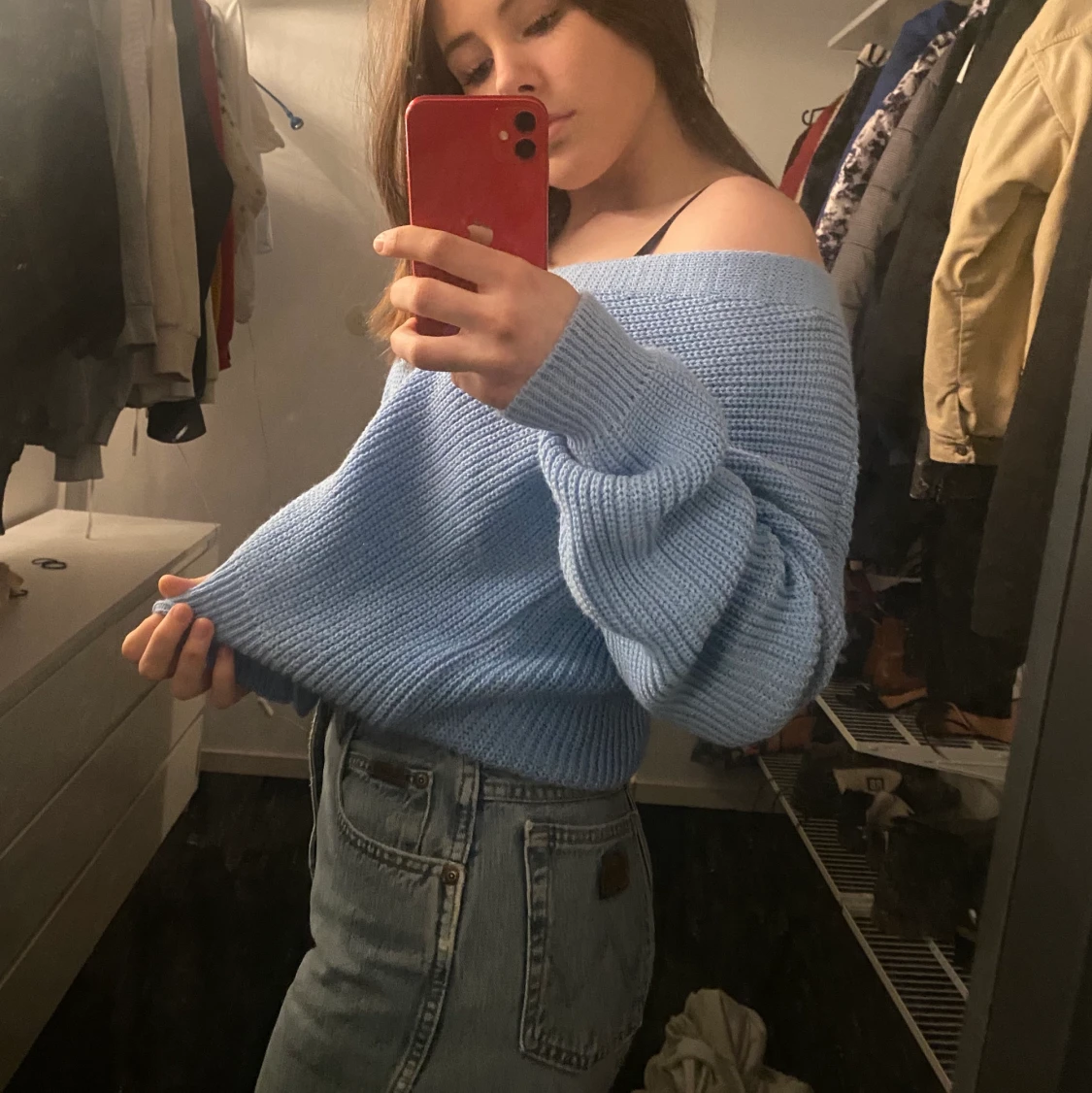 Ljusblå kofta från Boohoo