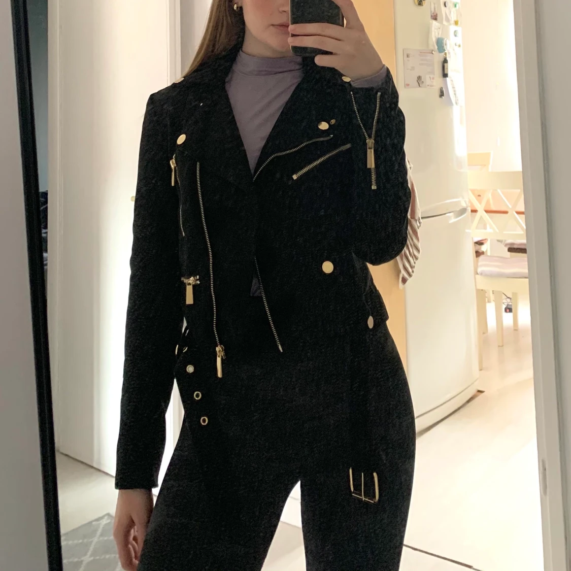 Mocka skinnjacka - 90