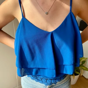 Blått linne med spets - Blått linne med spetsdetaljer💙 Passar XS/S!