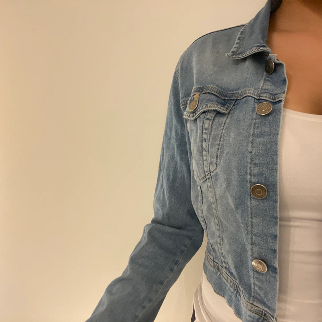 Croppad jeansjacka  - 90