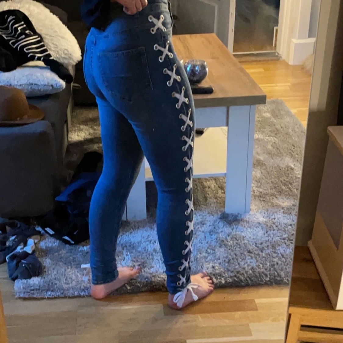 jeans med snörning - 90