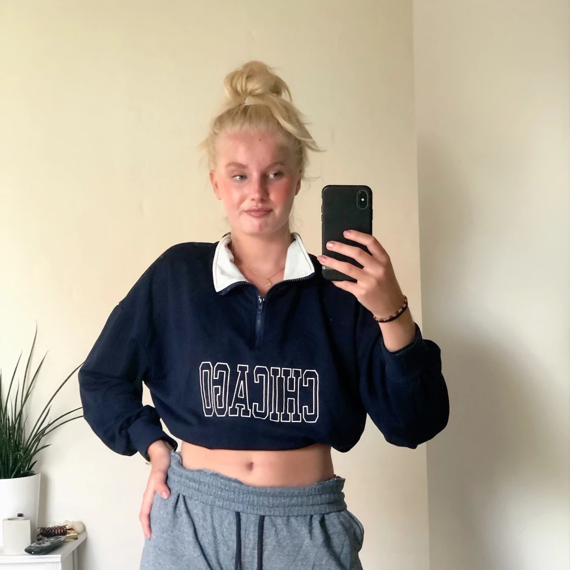 Croppad sweatshirt