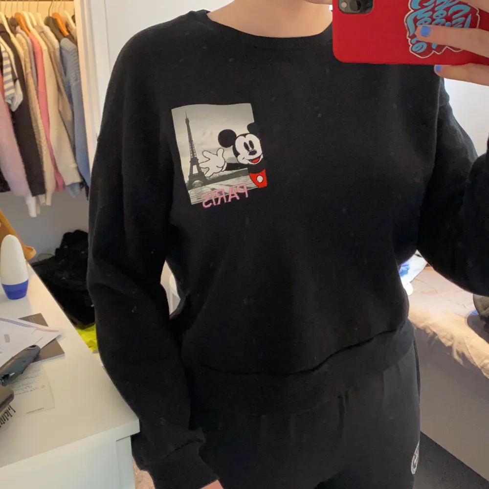 Sweatshirt med tryck på ryggen från zara, bra skick och använd två gånger. Strl M men sitter som en S. Frakt tillkommer 66 kr. . Hoodies.