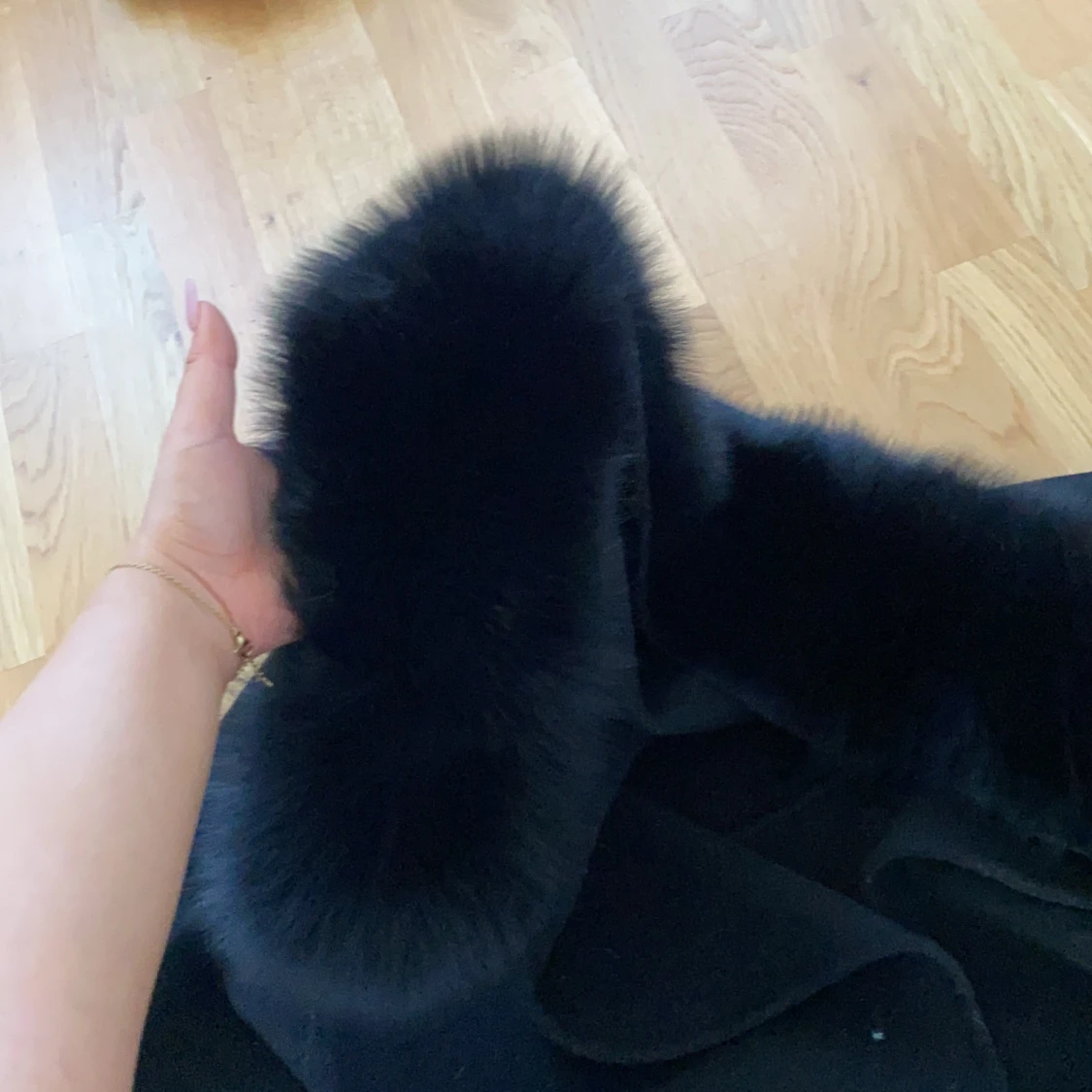 Kappa med äkta päls.  - 90