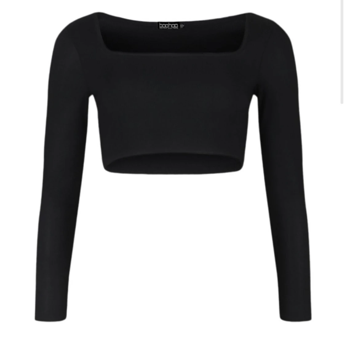 Svart ribbad crop top Strl S - 90