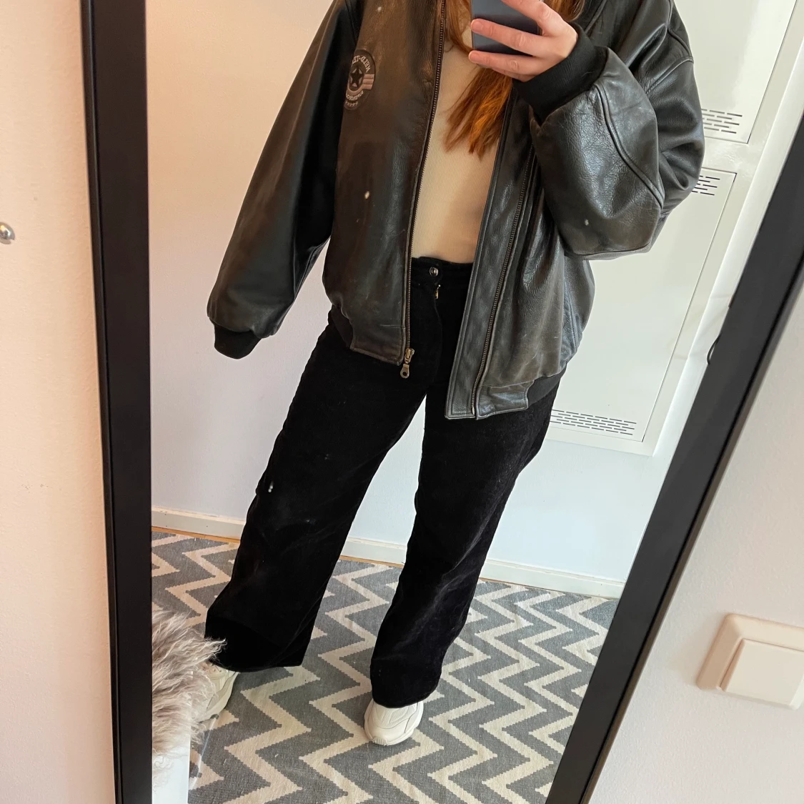 Oversize Skinnjacka i bomber modell!  - 90