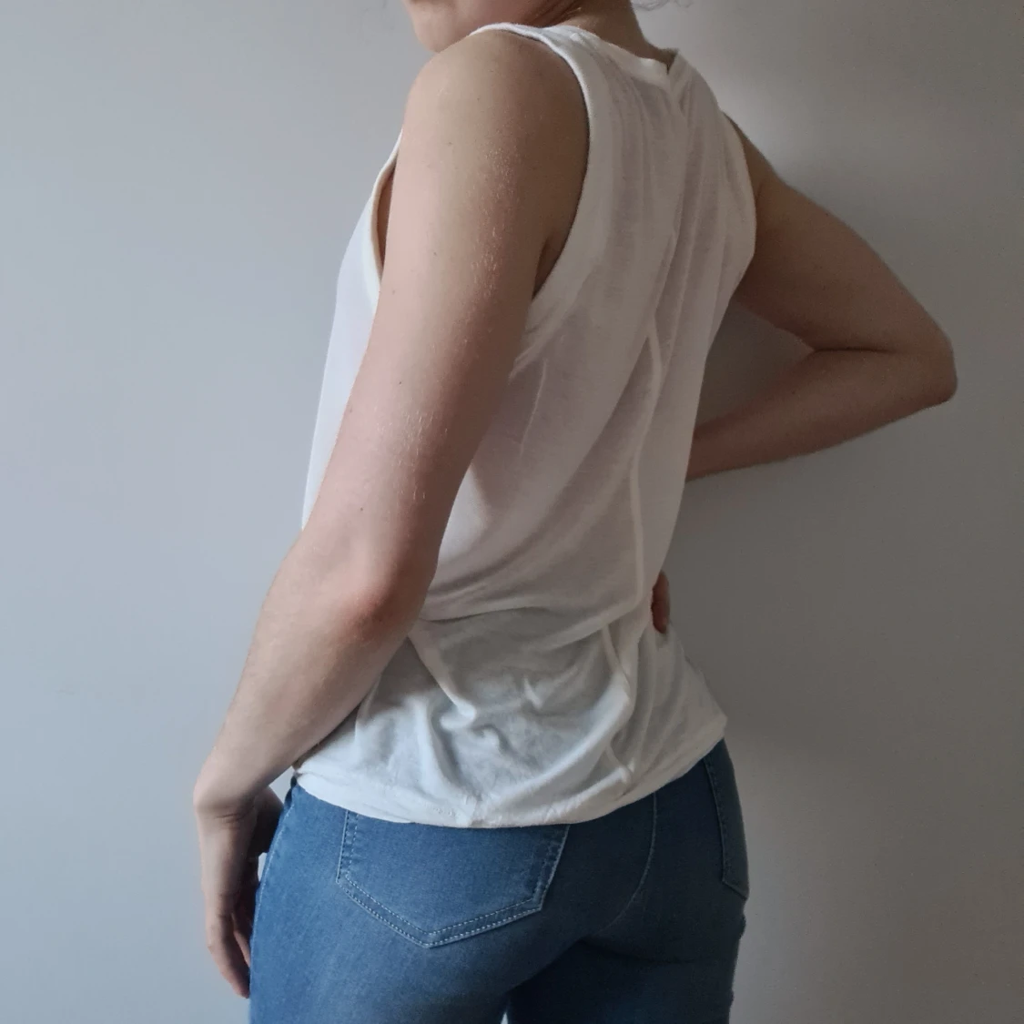 Skönt luftigt vitt oversize linne - 90