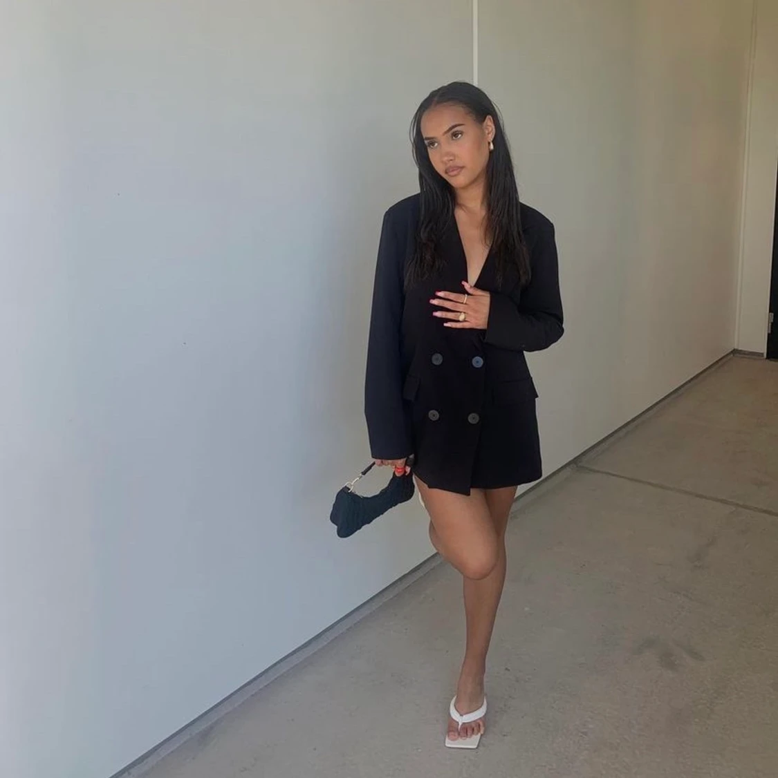 Oversized blazer med knappar stl S/M