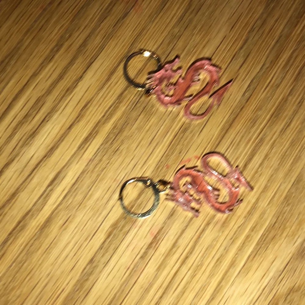 Dom fina örhängena som är formade som drakar men färgen rosa  tar jag 20 kr för kan tyvär inte leverera dom men ni kan hämta upp dom e Täby/Stockholm . Accessoarer.