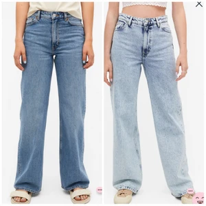 Monki Yoko jeans - Säljer två par jeans från Monki i modellen Yoko. De ljusa är i strl 25, de mörkare i 26. Skulle säga att båda är lika stora. 350kr för båda, går också att köpa styckvis. Köparen betalar frakten.