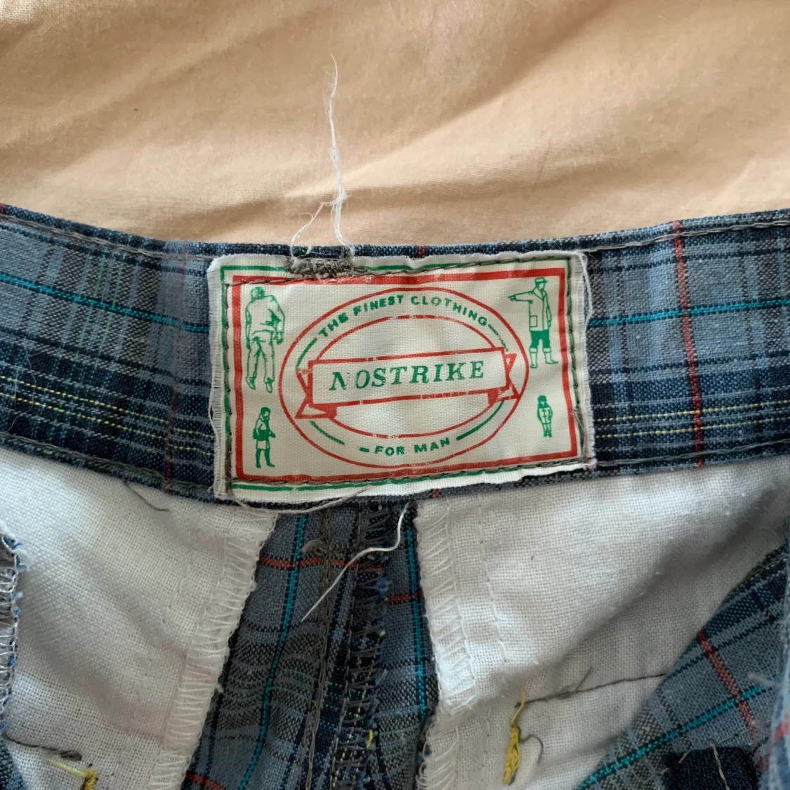 Blå rutiga byxor - 90