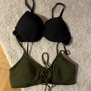 Bikiniöverdelar - Svart: push-up strl 75D. Grön: strl 40. 40kr/styck