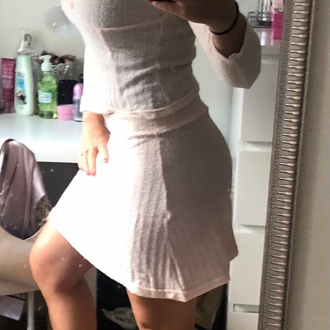 Superfint rosa set . Kjol + Topp stl S