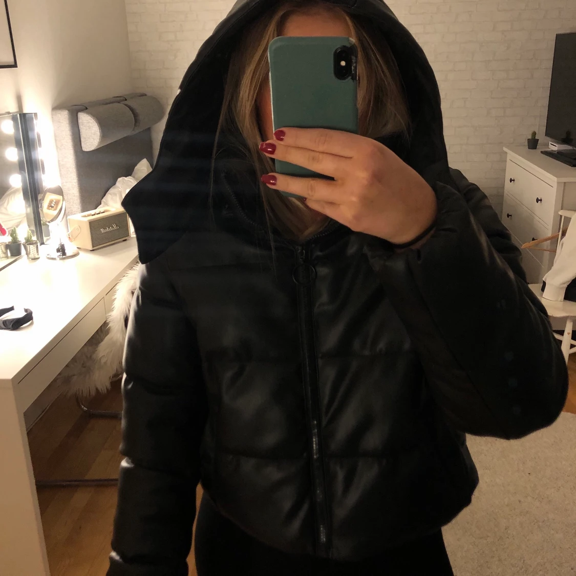 Vadderad ”läder” jacka - 90