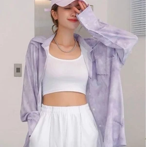 Retro pastel lilla skjorte oversized  - Ubrugt 