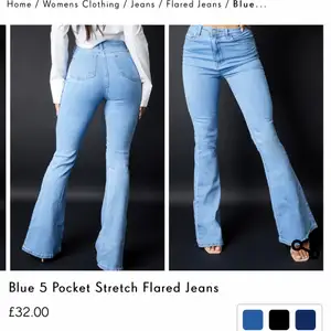 OBS! Helt nya, lappen sitter kvar☺️                             Säljer dessa super snygga jeans då de var för långa för mig som är 157cm. De sitter super fint runt både rumpan och midjan, de är stretchiga så de är super bekväma också! Köpte dem för 360kr + frakt men säljer de för 300! 