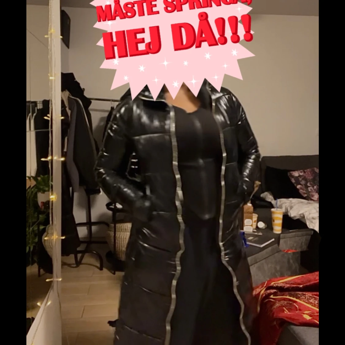 Vadderad lång jacka - 90