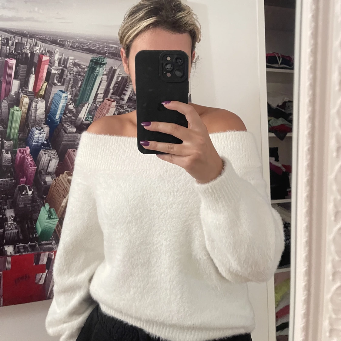 Off shoulder tröja - 90